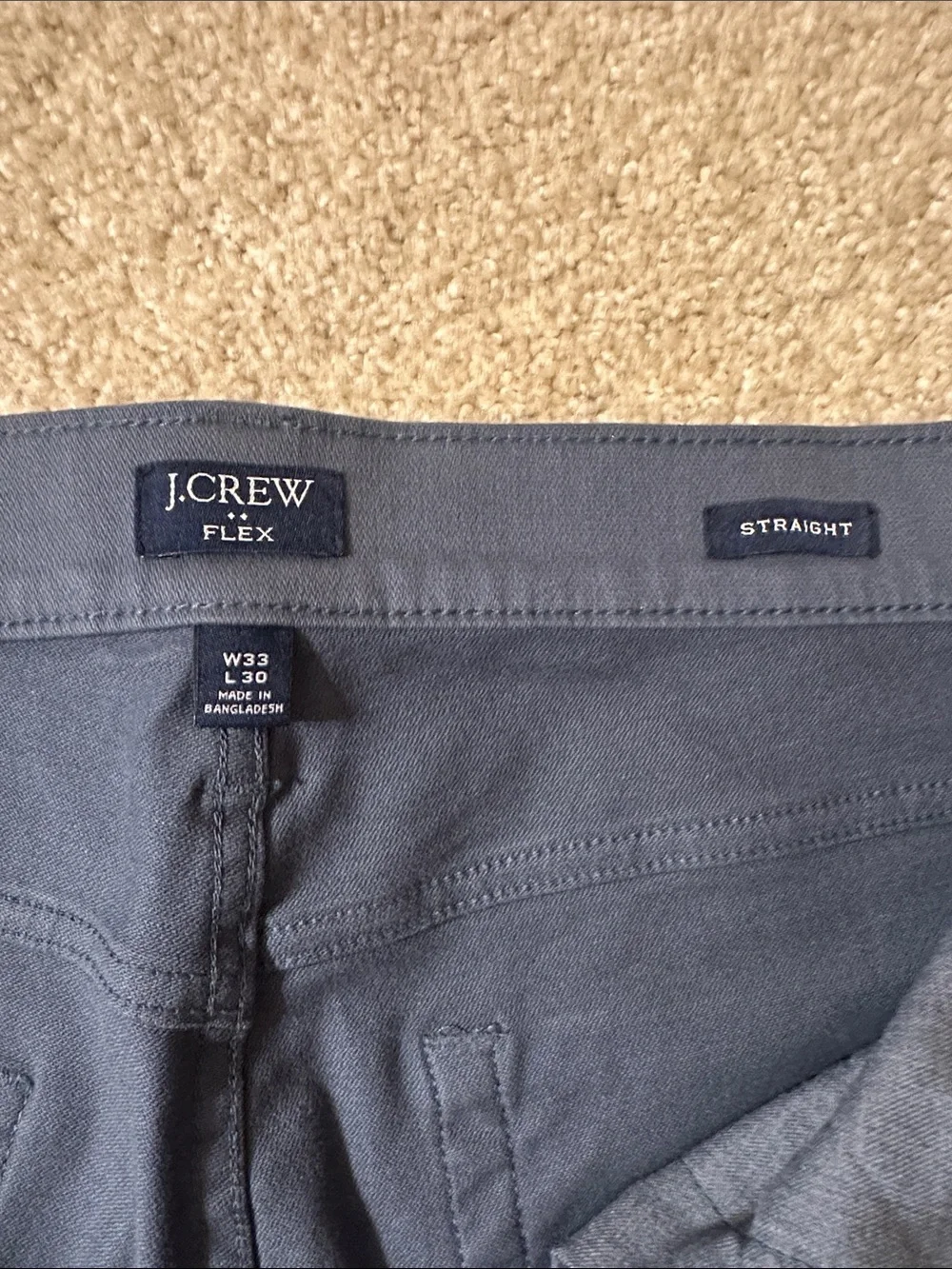 J Crew Flex straight Men's Slim pants  - Charcoal Gray w33L30